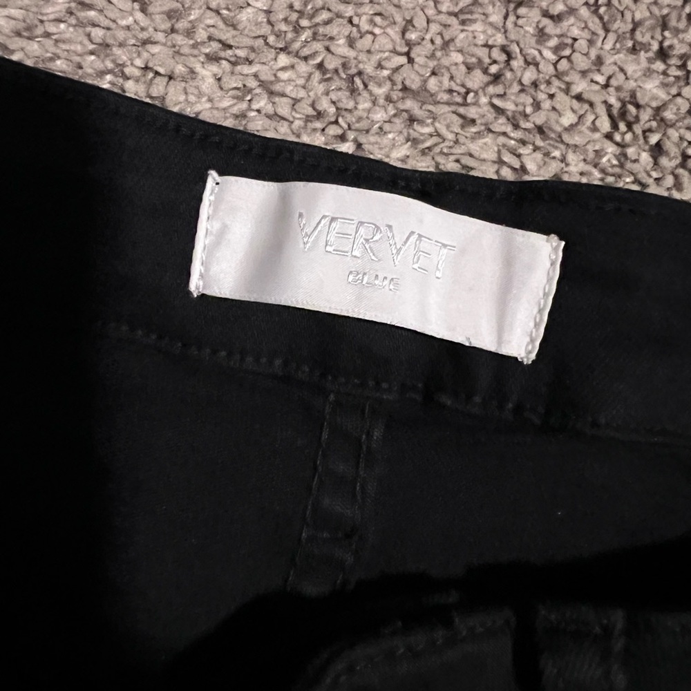 VERVET BY FLYING MONKEY Black Wide Leg Crop Jeans - Picture 6 of 7